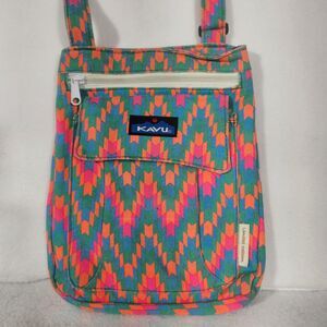 KAVU LIMITED EDITION BRIGHT NEON COLOR GRAPHIC PRINT CROSSBODY BAG PURSE